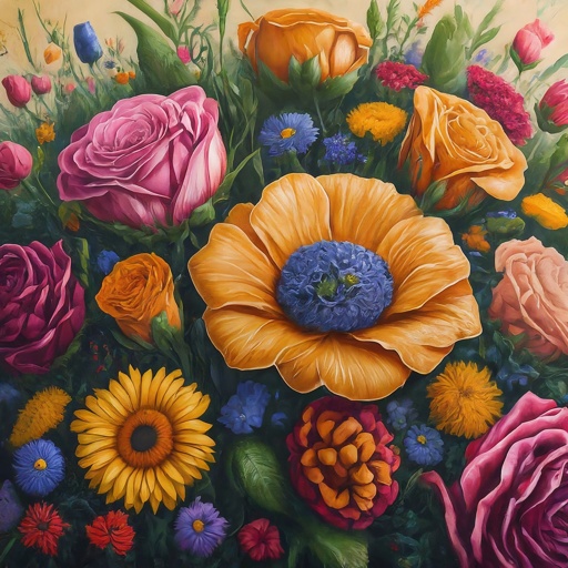 a painting of flowers